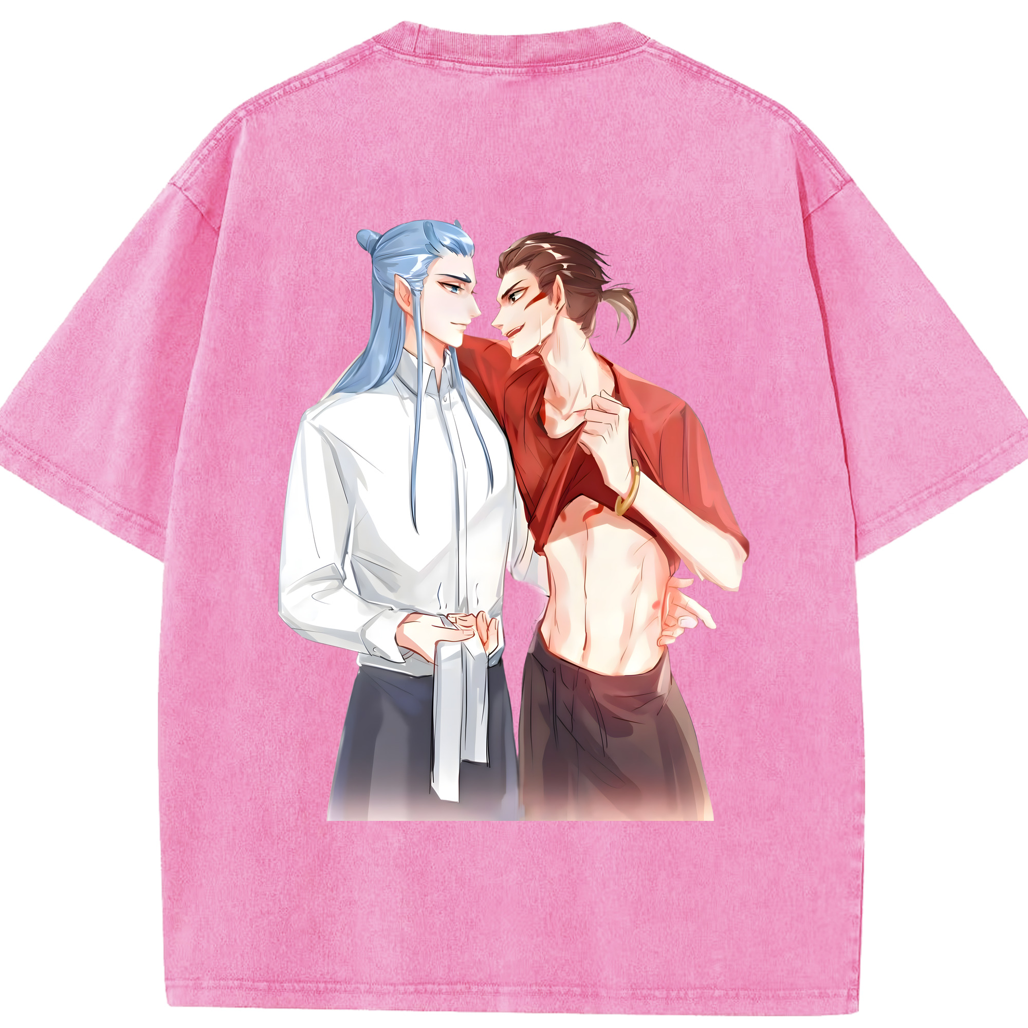 （画像用） Ne Zha 2 ナタ 魔童の大暴れ 綿100% ヴィンテージ風 半袖Tシャツ（背面プリント）